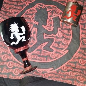 Black and Red Juggalo Goblet and Flask and Bandana Set